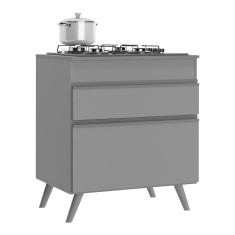 Balcão Cozinha para Cooktop 70 cm 1 Porta 1 Gaveta Veneza Multimóveis MP3706.895 Preto