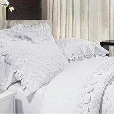 Jogo de Cama Casal Maiori 4 Peças Percal 200 Fios Bernadete Casa Branco