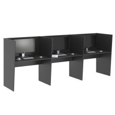 Mesa de Trabalho 3 Lugares Inglaterra Preto Onix