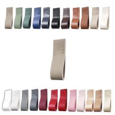 Kit com 20 Puxadores Doken para Móveis Armário Guarda Roupa Gaveta Porta Baús Caixas Bandeja Cesto Tábua - Cor Textura de Couro…