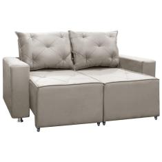 Sofá Retrátil E Reclinável 2 Lugares Bariloche 1.50cm C/ Molas - Veludo Marfim