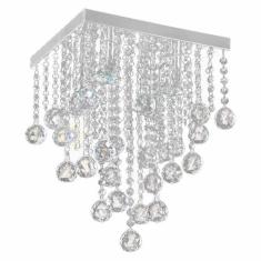 Lustre Classic com Adornos em Acrílico de Alto Brilho - Cor Cristal - 