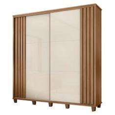 Guarda Roupa Casal 228cm Portas de Correr Monte Carlo RV Móveis Cinamo