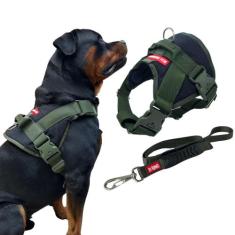 Coleira Peitoral com Guia para Cachorro Estilo SWAT - Tamanho GG - Can