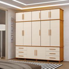 Guarda Roupa 6 Gavetas 5 Portas Londres Mdf Casal Industrial