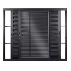 Janela Veneziana De Aluminio De Correr 100x120cm 3 Folhas Topsul Esquadrisul Preto