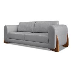 Sofá 3 Lugares Yves Linho Cinza 180 cm - Spezzia Decor