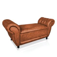 Recamier com Bau Grécia 195 cm Corano Nozes Pés Chanfrados - D'Rossi