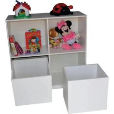 Estante nicho organizador de brinquedos em MDF Branco