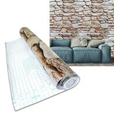 Papel de Parede Autoadesivo Vinilico Canjiquinha Pedra Rolo Lavavel Fosco Decorativo