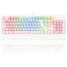 Teclado Mecânico Gamer Redragon Kala, RGB, Switch Outemu Brown, ABNT2, Rosa e Branco