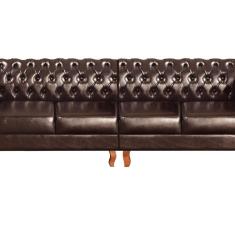 Sofá Duquesa Chesterfield Modulado 4 Lugares Decoração Sara Recepção Café