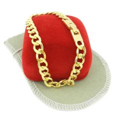Pulseira Masculina 20Cm 7Mm Largura Folheado Ouro Pl490C