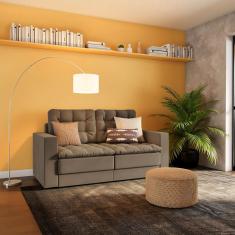 Sofá 3 Lugares Retrátil Munique Suede Bege