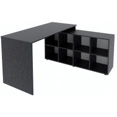 Mesa Escrivaninha Em L 8 Nichos Barcelona Preto