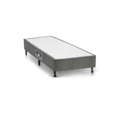 Cama Box Base Solteiro Lux Chenille Gray (88x188x23) - Castor