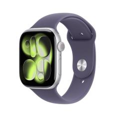 Apple Watch Series 11 GPS - Caixa prateada de alumínio – 46 mm - Pulseira esportiva roxo-névoa – P/M