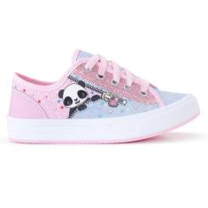 Tênis Infantil Panda Feminino Casual Cano Baixo Menina Glitter - LUKYS