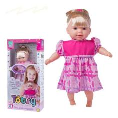 Boneca Totsy C/cabelo E Chupeta Fala 113 Frases 42cm
