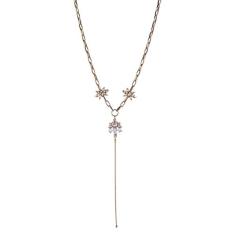 Colar Armazem RR Bijoux gravatinha navetes brancas dourado