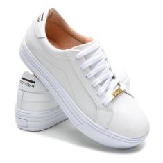 Tenis Feminino plataforma Couro - URBAN, Branco, 38