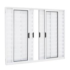 Veneziana 6 folhas 1,00x1,50 sem grade no alumínio branco