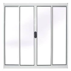 Janela 4 folhas 1,00x1,50 sem grade no alumínio branco