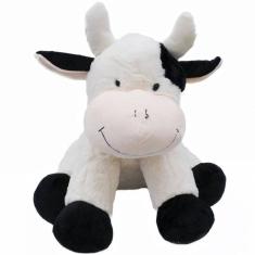 Vaca Branca Manchas Pretas 44Cm - Pelúcia