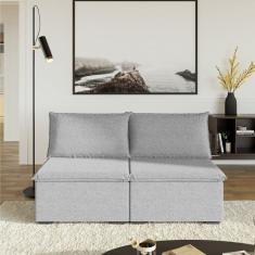 Sofá Modular 2 Módulos Centrais Zen Cabecasa Madeiramadeira Cinza