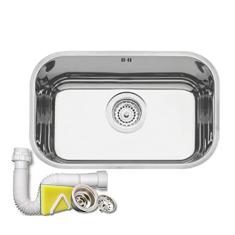 Cuba de embutir Tramontina Lavínia 47 BL em aço inox alto brilho 47x30 cm