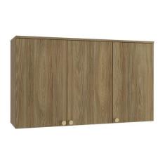 Armário Aéreo Com LED Cozinha 120 Cm 3 Portas 2 Prateleiras Organizado