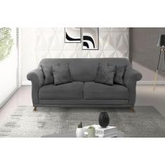 Estofado Felipe 2 Lugares 1,60m Suede - Se Liga Shop, Cinza