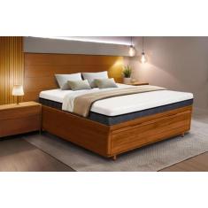 Cama Box Baú Rústica Serenelife, Imbuia, Casal
