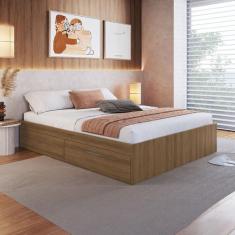 Cama Queen Tókio com 4 Portas Mel - Art In Móveis, Marrom