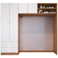 Guarda Roupa Infantil La007 Nogal Manchester Branco Comm Nogal Manchester Branco