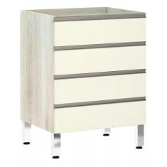 Balcão de Cozinha sem Tampo 60cm 4 Gavetas Luci Luciane Móveis, Legno 