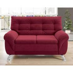 Sofá 2 Lugares Linoforte Arezzo Revestido em Suede com 152cm de Largura