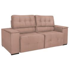 Sofá Cama Retrátil Sala Vicenza 175cm Suede Cor Rosê