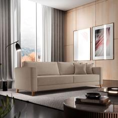 Sofá Fixo 3 Lugares Milão 188cm X 90cm X 88cm Bege