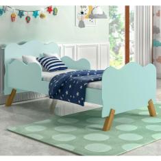 Mini Cama Infantil Com Guarda Nuvenzinha Verde