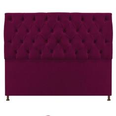 Cabeceira Sofia 140 cm Casal Suede Bordô - Doce Sonho Móveis