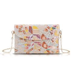 QTKJ Bolsas clutch para mulheres, pacote de envelope, bolsa de palha com flores bordadas de lantejoulas, bolsas de mão boêmias feitas à mão, Multicor, One Size