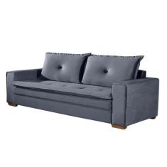 Sofá Fixo de 3 lugares Unique 2,10m - Tudo de Móveis, Cinza