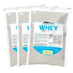 Kit 3x Whey Protein Fit Foods 500g - BRN Foods-Unissex