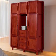 Guarda-Roupa Solteiro Pará 7 Portas 3 Gavetas 4 Prateleiras com Espelho Marrom - Rodmóveis