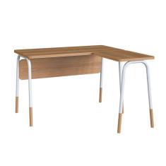 Escrivaninha em L Flexus Hanover e Branca 120 cm