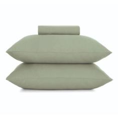 Kit 2 Fronhas + Lençol Casal Elástico Malha Fio Penteado - Altenburg