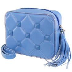 Bolsa feminina quadrada com spike sintetico - ISABELLAS, Azul, 250g