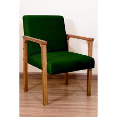 Poltrona Decorativa Luna Braço de Madeira - Squadra Decor, Verde