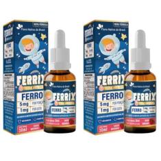 Kit Com 2 FERRIX Suplemento de Ferro em Gotas Kids 30ml Flora Nativa do Brasil